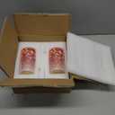 Whaline Valentine's Day Heart Drinking Glasses Set 2Pcs with Bamboo Lids Glass Straw and Cleaning Brushes for Cocktails Whiskey Beer Soda