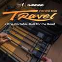 HANDING M1 Travel Fishing Rod, 5/6-Piece Travel Spinning Rod & Baitcaster Rod for Largemouth Smallmouth Walleye Pickerel Pike Redfish Striped Bass with Cork Handle Seaguide RA Guides 30+24T Carbon