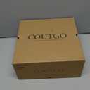 Coutgo Womens Knee High Boots Square Toe Chunky Block Heel Side Zipper Faux Suede Long Boots Fall Winter Shoes Size 7,5