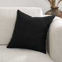 DOMVITUS Boucle Pillow Covers 20x20, Black Decorative Couch Pillows for Living Room, Throw Pillow Covers for Bedroom Chair Sofa Accent Couch Pillows Soft Cushion Case, 1PC