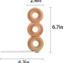 Book Ends for Shelves, 2 Handmade Walnut Wood with Metal Base Decorative Bookends for Heavy Books, Donut Cute Bookshelf Accessories,Unique Minimalist Shelf Decor for Living Room,Kitchen,Office