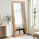 65"x24" Full Length Mirror Solid Wood Frame Floor Mirror for Living Room, Bedroom Hanging or Leaning, Wood Color