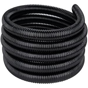Pond Tubing,1-1/2" x 10 ft PVC Flexible Pond Hose, Black Corrugated Waterfall Sump Pump Hose,Drainage Pipe, Kinkproof for Garden Ponds