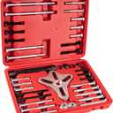 46PCS Harmonic Balancer Puller Set, Automotive Power Steering Wheel Pulley Puller Installer Tool Kit, Crankshaft Flywheel Puller Removal Tool Set Works with Most Cars, Pickups, and SUVs
