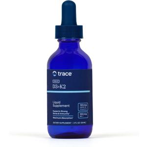 Trace Minerals Liquid Vitamin D3 + K2 Supplement, 5000 IU, 2 fl oz (EXP 06/30/29)