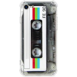 FAteam Case for iPhone SE (2022/2020) & iPhone 7/8 with Reinforced Corners TPU Soft Bumper Anti-Scratch Back Retro Cassette