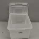 IRIS USA File Box, Plastic File Boxes With Lids, Document Organizer for Letter/Legal File, Document Box, Storage Bin For Hanging Files, Secure Latching Lid Stackable BPA-Free, Clear 35 Qt. 1 Pack