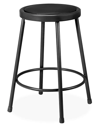 OEF Furnishings 24-inch Steel Stool, Black, EasyBuild