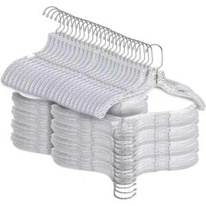 Clear Plastic Hangers 23 Pack - Crystal Cut Hangers for Clothes - Nonslip Coat and Shirt Hangers - Heavy Duty HangersInvisible Dress Hangers for Suits