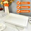 Serving Tray Platter, 17.5'' x 11.5'' x 1.6'', 4 Pcs Food Tray for Veggie Fruit Snack Dessert Cookie Cheese, Food Trays for Party Supplies Display, Large Platters for Serving Food, BPA Free