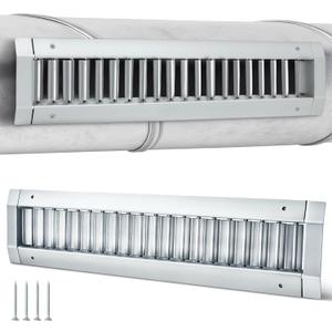 1 Pcs 13 x 3 Inch Louvered Air Return Vent Cover for Round Ducts from 6.30" to 15.74" Inches Galvanized Steel with Adjustable Louver Blades, HVAC Pipes Air Supply Exhaust Register Grille
