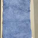 uxcell Bathroom Rug, 31" x 20" Bath Mat Non Slip Quick Dry Soft and Absorbent Polyester Bath Mat Rug Washable Carpet for Bathroom, Bedroom, Kitchen, (Blue) (Blue)