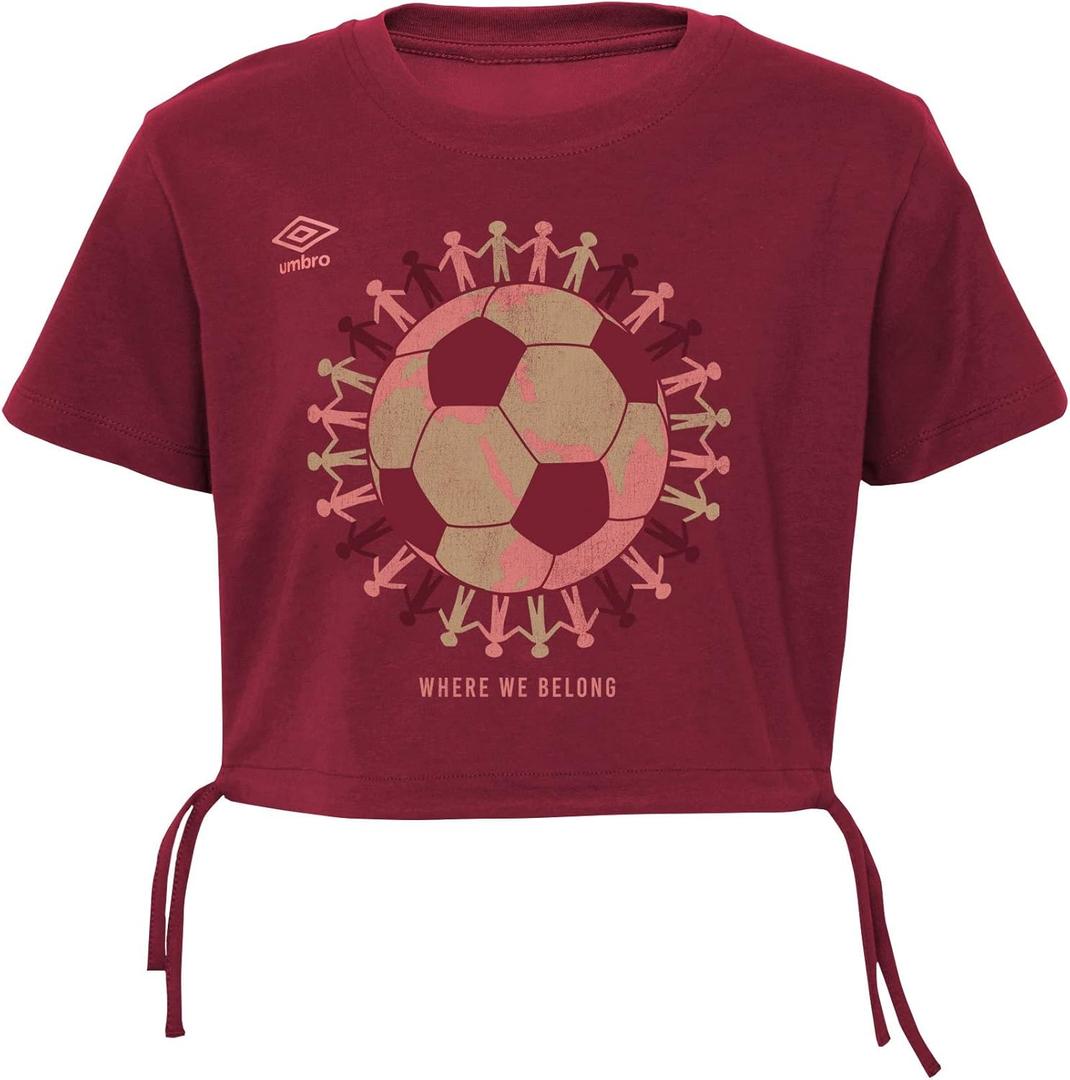 Umbro Girls Cinched Bottom Tee (Red, M)