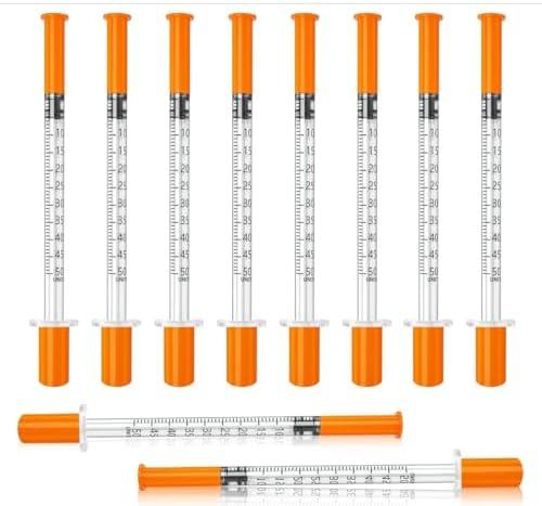 Jeringas con agujas para inyectar, 30G 1ml/cc 1/2" (12.7mm) jeringas de insulina, Pack of 100.