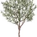 LOMANTO Olive Trees Artificial Indoor, 7Ft Artificial Olive Plants, Tall Faux Olive Tree, Fake Topiary Silk Tree in Pot with Olive Branch & Fruit, Home Office Modern Decor Gift for Housewarming 1Pack