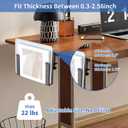 LUKETURE Adjustable Side Laptop Mount, No Drill Laptop Holder, Under Desk Storage, Clamp-On Laptops Stands, Desk Side Mount for Laptops, Mac mini, Keyboard with Anti-Scratch Silicone