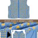 Womens Sherpa Vest Sleeveless Plaid Zip Up High Neck Warm Fleece Gilet Outerwear Crop Jackets with Pockets (Small, Blue)