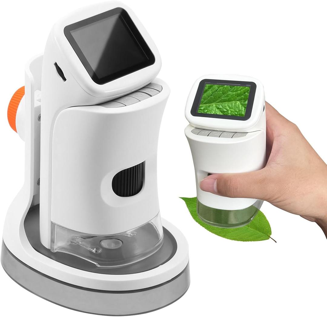 Microscope,Microscope Handheld,2 IPS Eye-Protecting Screen,Maximum Magnification of 1000X,Take Photos and Record Video with HD Pixels,Christmas,Birthday, Edu Gifts