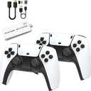 Wireless Game Controller , 2.4 GHz Wireless with USB Receiver, Game Controller - White