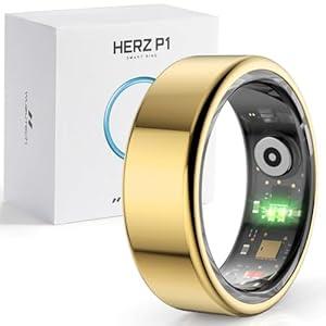 Herz P1 Smart Ring for Women & Men - 24/ 7 Health Metrics Fitness Ring, Tracks 20+ Biometrics, 6 Day Battery Life, Waterproof Stainless Steel, iOS Android Compatible, Free APP, No Subscription