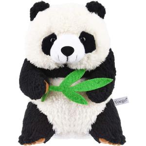 Talking Toy, Plush Panda Cute Sound Effects with Repeats Your Said Voice, Best Buddy for Kids Gift (Black White)