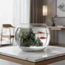 1 piece Bowl Glass Vase,Bubble Bowl, Fish Bowl for Wedding, Lotus hydroponic Plants, Home Decoration, can be Used as a Fish Tank (7.9IN)