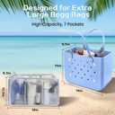 XYFuuee Beach Bag Organizer Inserts for Original Large Bogg Bag Accessories with 8 Removable Metal Fasteners, Lightweight Mesh Insert Divider Pouch, Organizing Rubber Tote, Save Space, Blue XL