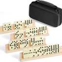 BATURU Double 6 Dominos Set for Adults with 28 Tiles, Durable Dominoes Game Set with 4 Racks and Carry Case, Fun Dominos for Kids, Family Games Night, Travel Games