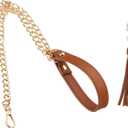 PATIKIL Purse Chain Strap, 39 Inch Leather Chain Straps Purse Strap Replacement Flat Chain Strap with Tassel for Crossbody Bag Handbag Woman, Brown/Gold