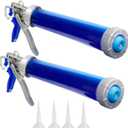 2 Pack sausage caulking gun, sausage gun caulking gun, 20 oz sausage tube gun caulking gunwith 4 cone nozzles, Suitable for bathroom, kitchen, living room, window and roof