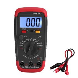 Digital Capacitance Meter Multimeter Professional Capacitor Tester 0.1pF - 20000uF with LCD Backlight and Safety Jacket 1999 Display