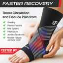 Sleeve Stars Ankle Brace for Women & Men, Ankle Wrap for Sprain, Compression Sleeve for Plantar Fasciitis Relief, Easy Customizable Support: w/ Removable Strap (Single/M:10"-12"/Black)