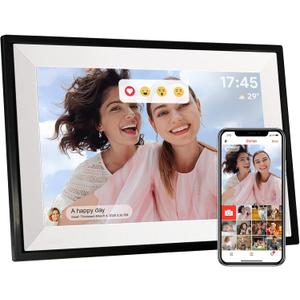 10.1 Inch WiFi Digital Picture Frame Frameo, Photo Frame Electronic HD IPS Touch Screen 1280x800 32GB, Wall Mountable Smart Cloud Slideshow, Send Photos from Your Phone Anywhere, Valentine's Day Gifts (Black)