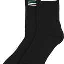 Cotton Cushioned Crew Socks, Patriotic & Thin Line Designs (Black)