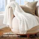 Bedsure GentleSoft White Throw Blanket for Couch - Cozy Soft Fleece Summer Throw Blankets for Bed, Cute Small Gift for Women Girls, House Bedroom Decor Aesthetic, Off White, 50x70 Inches