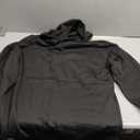 Floral Find Men's Long Sleeve Fleece Hoodies Button Up Sweatshirt Loose Fit Fall Winter Pullover Top (Black)