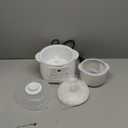 TAYAMA 1 Qt. White Mini Ceramic Stew Cooker with Pre-Settings and Built-In Timer, Small
