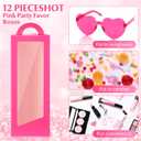 Fuyoooo 24 Pcs Hot Pink Party Favor Boxes Heart Shape Sunglasses Doll Gift Boxes for Princess Birthday Bridal Showers Party(Hot Pink)
