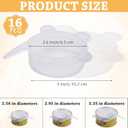 Patelai 16 Pack Same Size Silicone Stretch Lids Thicker Reusable Sturdy Silicone Container Cover, Expandable Food Storage Covers Dishwasher and Freezer Safe 2.6-3.3 Inch(White)