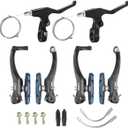 CNC V Brake Set, Bicycle Linear Pull V Brakes for Front/Rear Wheel, Long Arm 110mm, Black
