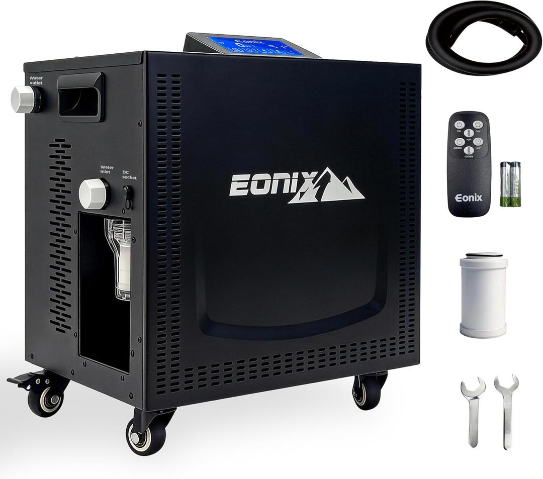 Upgrade 1/3 HP Cold Plunge Chiller, Ice Bath Water Chiller for Cold Plunge Tubs, Built-in Filter & Pump, Remote Control, Insulated Hoses, Professional Ice Bath Coolers for Home
