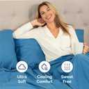 Full Size 4 Piece Sheet Set - Comfy Breathable & Cooling Sheets - Hotel Luxury Bed Sheets for Women and Men - Deep Pockets, Easy-Fit, Soft and Wrinkle Free Sheets - Denim Blue Oeko-Tex Bed Sheet Set