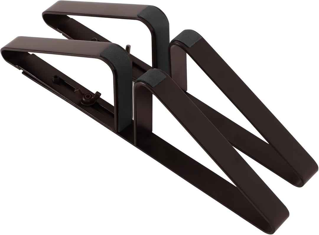 Support Feet for Pet Gate (Updated Version), Pet Gate Metal Support Feet Set of 2 for Extra Wide Foldable Dog Gate, Easy to Install, A Pair of Safety Fence Feet for Wooden Dog Gate, Brown