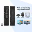 Pepper Jobs W10 GYRO Air TV Remote, QWERTY Keyboard Fly Mouse for Win 11/10, LED Backlit Keyboard mini PC Controller, 6-Axis Gyro w/Learning Remote Control Function