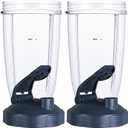 Upgrade Blender Cups Fit for Nutribullet 600w/900w, Replacement Parts 24oz Cups with Flip-Top To-Go-Lids, Blender Accessories (2 Pack)