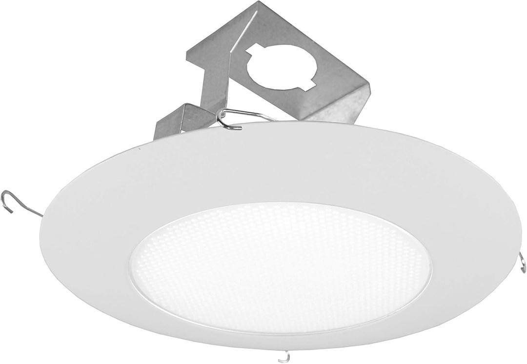 NICOR Lighting 6 in. White Recessed Shower Trim with Lexan Albalite Lens (17567)