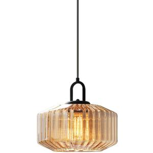 Glass Globe Pendant Light fixtures 1-Lights Black Mid Century Modern Pendant Lights with Amber Hand Blown Glass Shade Ceiling Hanging Lighting for Dining Room Table Kitchen Island