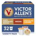 Victor Allen's Coffee Mocha Variety Pack (White Chocolate Mocha, Mocha, Chocolate Caramel), 32 Count, Single Serve Best By 12/2027