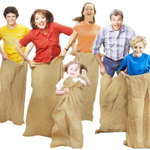 CWLAKON 6 Pack Large Burlap Potato Sack Race Bags for Kids Adults, Field Day Family Reunion 4th of July Easter Halloween Game, Outdoor Camping Picnic Birthday Party Outside Yard Lawn Carnival Games