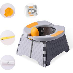 Portable Potty for Toddler Travel, Kids Travel Potty Training Chair with Travel Bag,Baby Potty Training Toilet for Outdoor and Indoor Easy to Clean(Gray) by Yszawmx, Includes 30 Replacement Bags